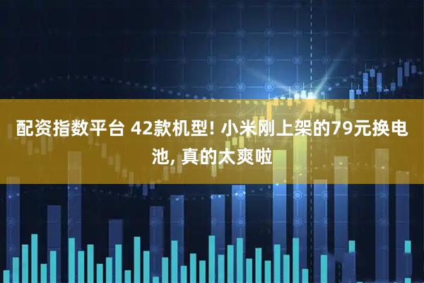 配资指数平台 42款机型! 小米刚上架的79元换电池, 真的太爽啦